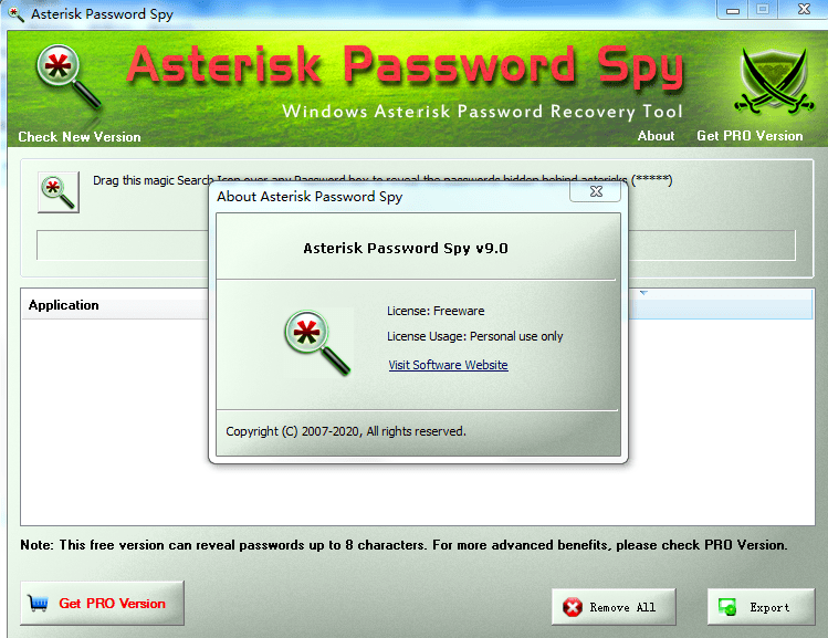 AsteriskPassword星号密码查看器截图2