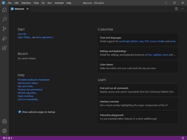 VSCodium开源代码编辑器截图1