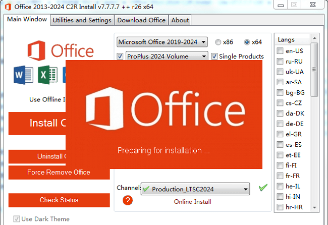 Office 2013-2024 C2R Install中文版截图1