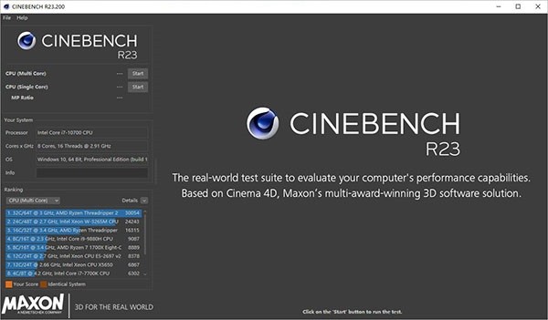 CINEBENCH R23测试软件截图1