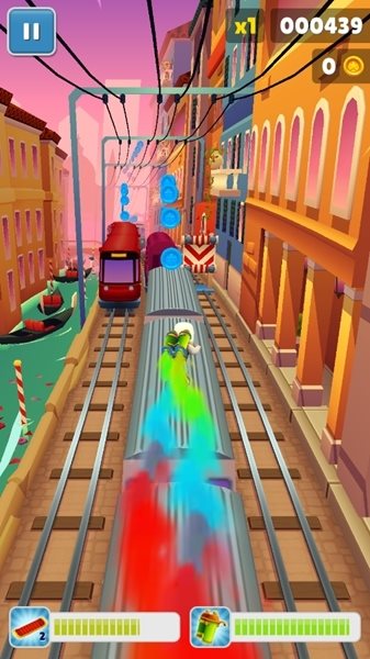 地铁跑酷威尼斯情人节蓝色金币版v4.03.4截图2