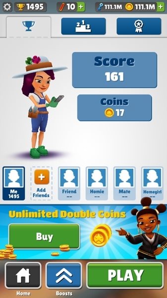 地铁跑酷威尼斯情人节蓝色金币版v4.03.4截图3