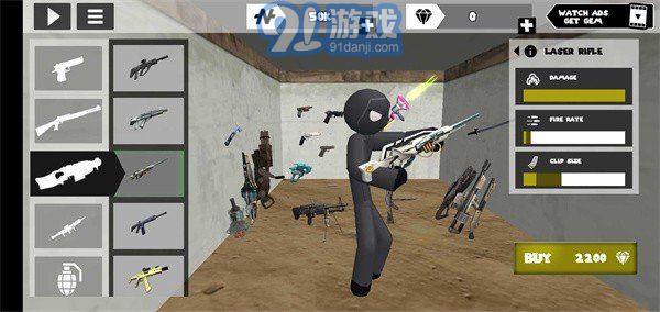 火柴人绳索英雄黑衣人无限金币版v3.4.190截图2