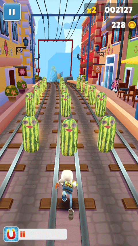 地铁跑酷西瓜条金币版v3.06.5截图3