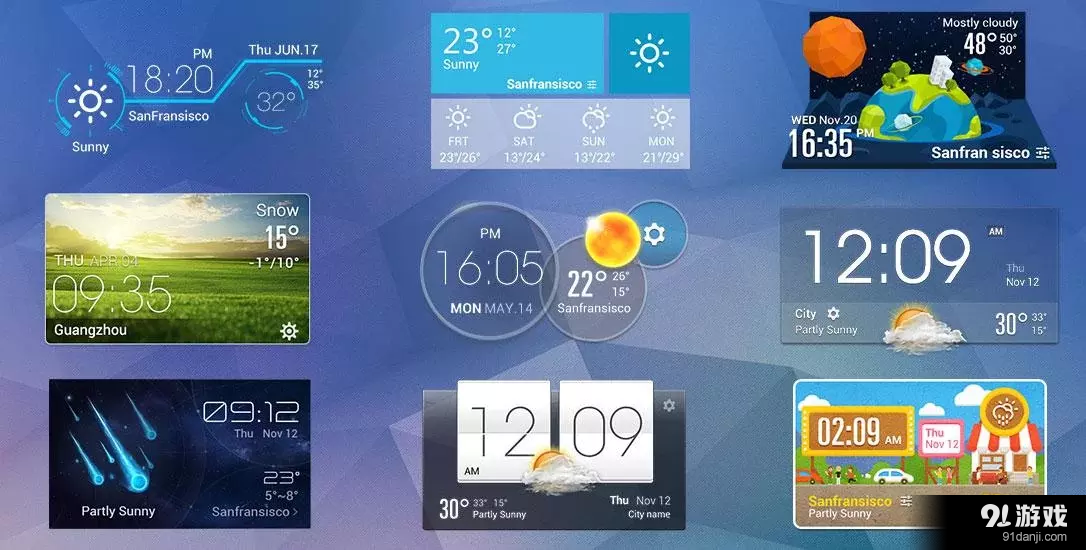 HTC Sense Style Weather Widgetv3.11截图2