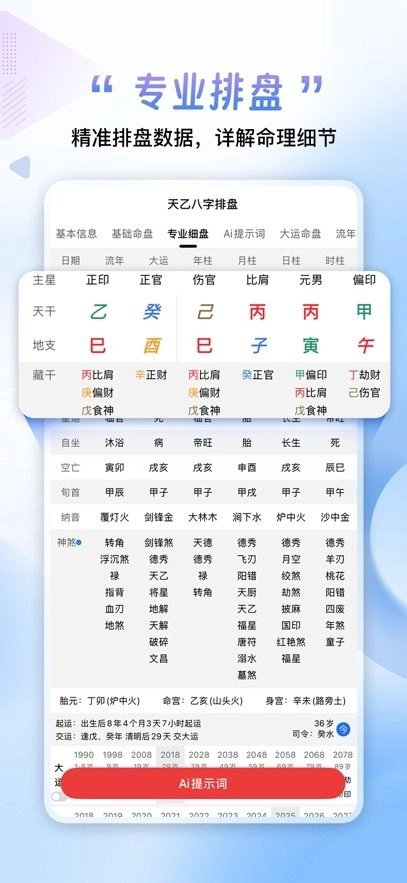 天乙八字排盘免费版截图3