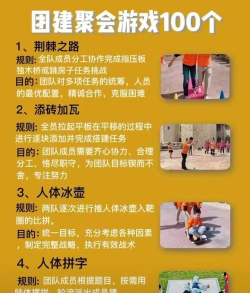 团建游戏攻略图文，活动策划参考，团队气氛调节